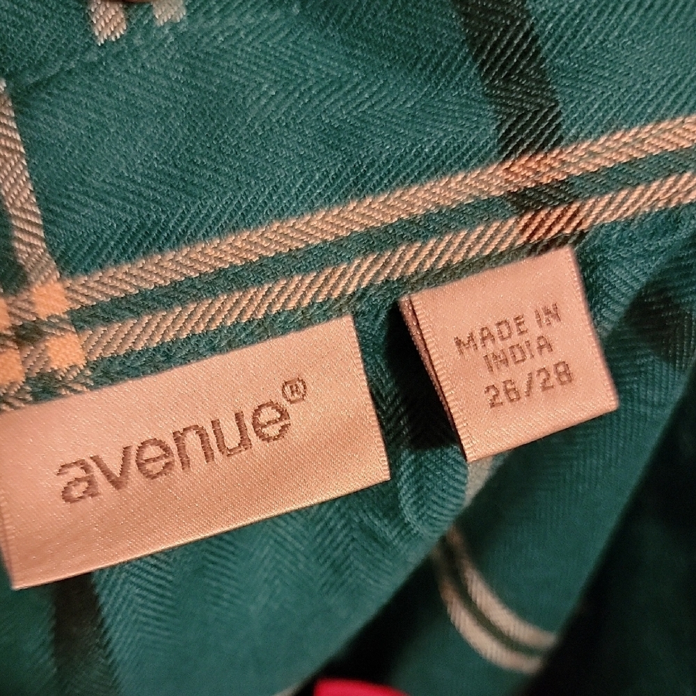 Avenue Teal Plaid Women's Blouse - Picture 2 of 5